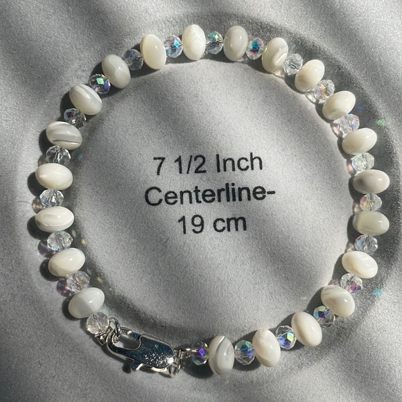 Natural Shell Bead Flat Round Mother of Pearl Rondelle crystal spacers New 7 1/2 - Picture 6 of 10